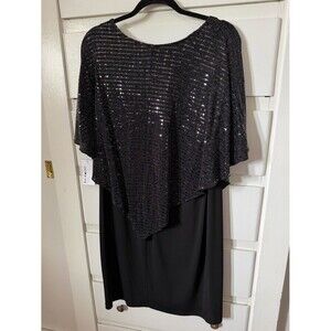 Enfocus Studio Black Sparkle Evening Dress